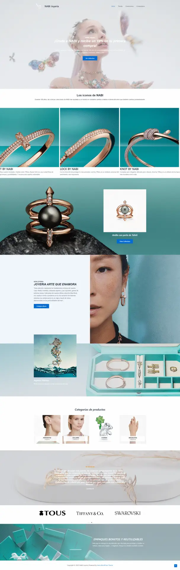 Página principal de NABI Joyería, colección de joyas exclusivas.